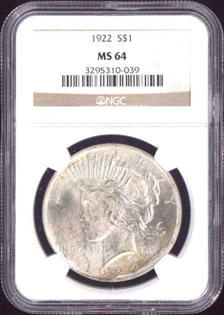 1922 One Dollar NGC MS64